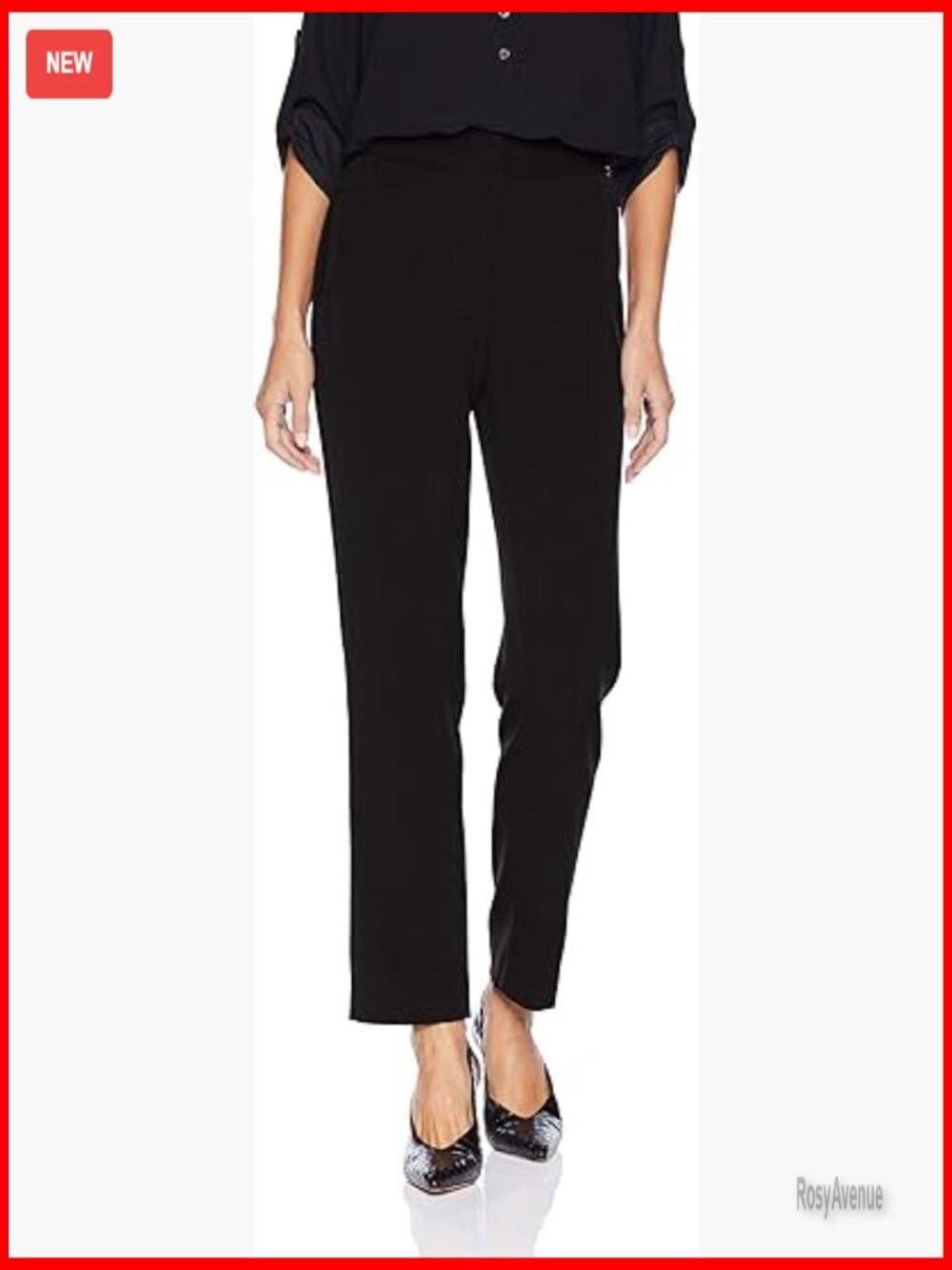 Petite Curvy Fit Slim Leg Stretch Dress Pants Gabardine Fabric